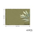 thumbnail image 4 of Amarainy Olive Green Leaf Pattern Linen Table Mats Set of 4 for Home Kitchen Table Decor 12x18 inch, 4 of 5
