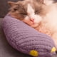 thumbnail image 5 of Cama para gatos con forma de media dona | Almohada pequeña lavable | Juguete suave y cálido para gatos | Naranja, morado y verde, 5 of 6