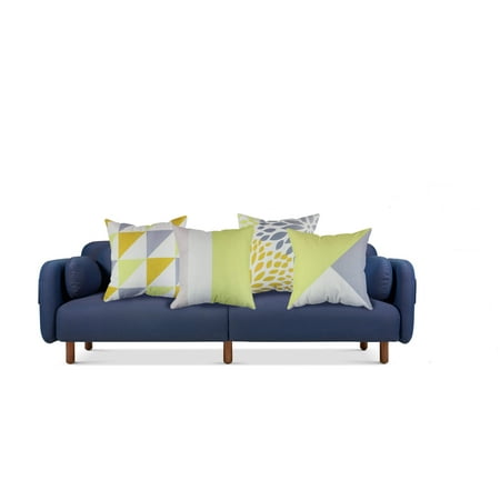 Tayyakoushi Set Of 4 Yellow Geometric Decorative Throw Pillow Case Tayyakoushi Set Of 4 Yellow Geometric Decorative Throw Pillow Case Cushion Cover 18x18
