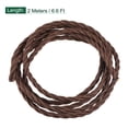 thumbnail image 2 of Uxcell 2 M/6.6 Ft 3 Core 18AWG Vintage Twisted Cloth Covered Electrical Wire Brown, 2 of 5