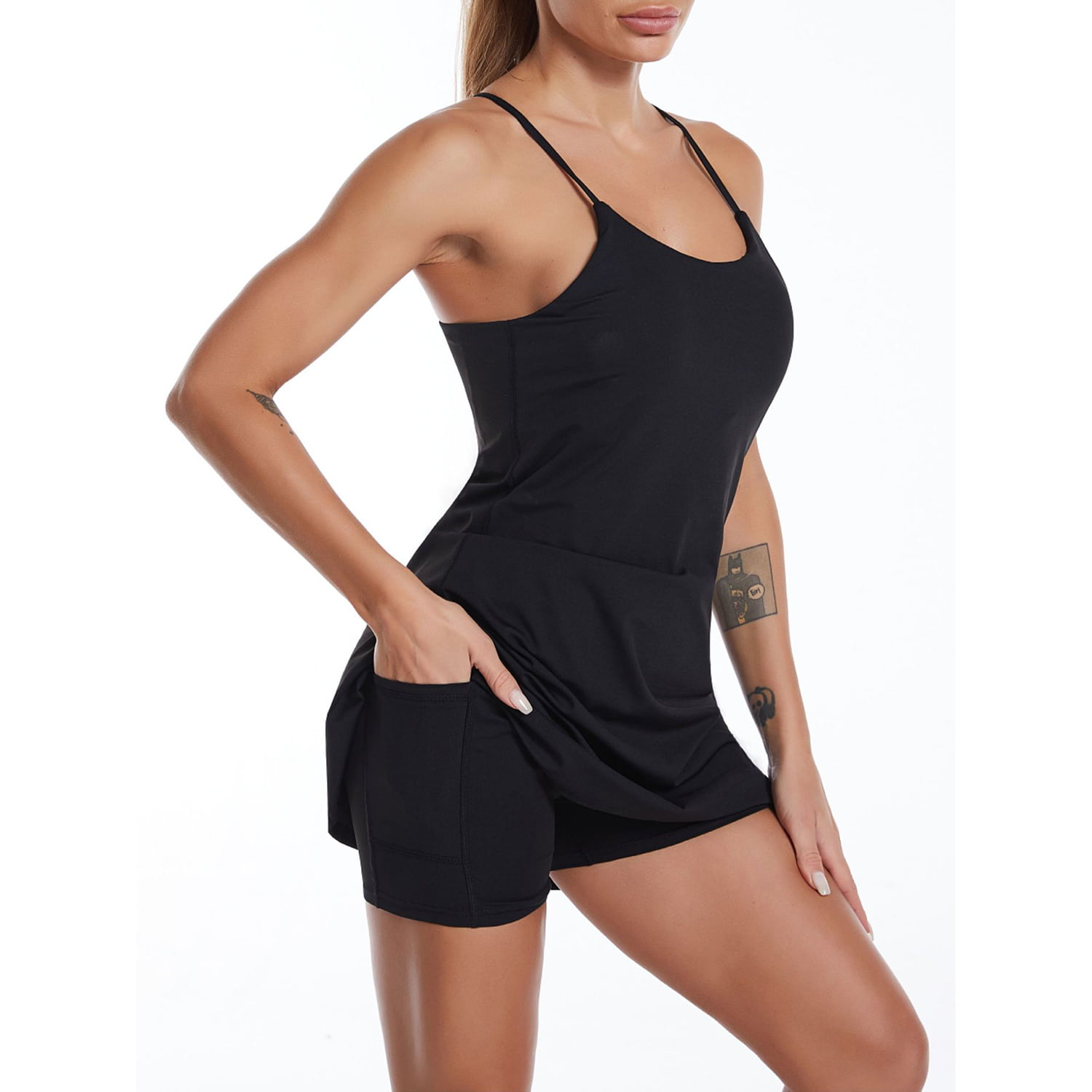 Womens Tennis Dress, Workout Dress with Built-in Bra & Shorts Pockets  Exercise Dress for Golf Athletic Dresses for Women 