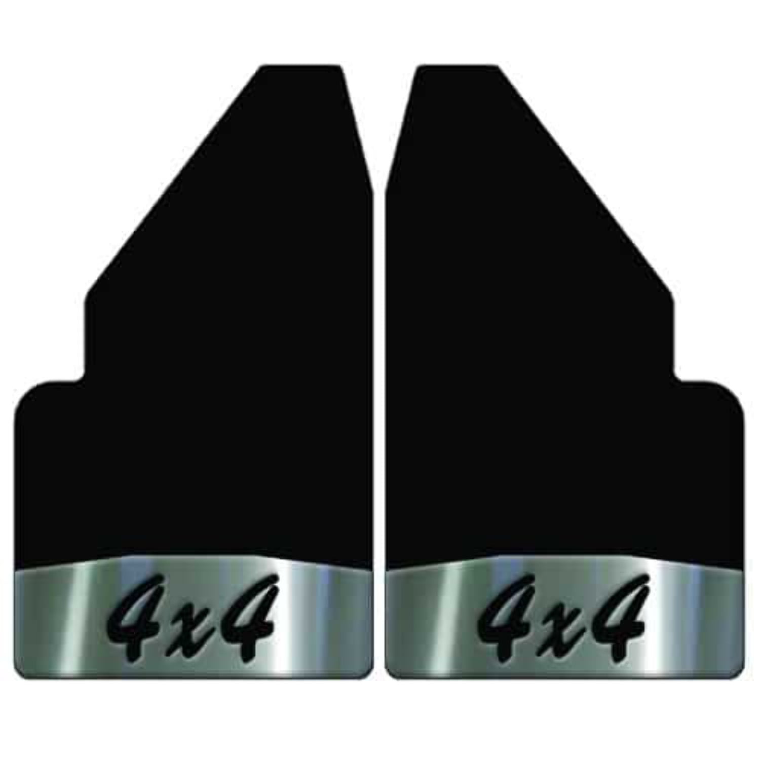 Universal Mud Flaps 14 Wide Rear With 4x4 Logo Stainless Steel Anchor