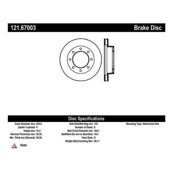 C-Tek Disc Brake Rotor 121.67003 Fits select: 1976-1993 DODGE D-SERIES, 1977-1978 DODGE MAXIVAN