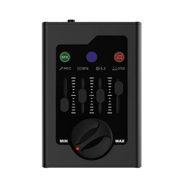 Mini Sound Card Microphone Sound Card Bluetooth OTG Function Black ...