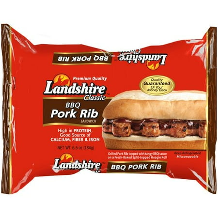 Landshire BBQ Pork Rib Sandwich, 6.5 oz