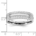 thumbnail image 4 of 925 Sterling Silver 6mm Rope Edge Ring Size 9 Wedding Fancy, 4 of 8
