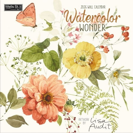 Wells Street by Lang, Watercolor Wonder 2026 Wall Calendar, 12'' X 12'', 12-Month Calendar with Stapled Binding