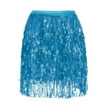 thumbnail image 3 of VUPSGEZ Sequin Fringe Women's Nightclub Skirt Skirt Stage With Sparkly Sparkly Costume Fashion Skirt (Sky Blue,L), 3 of 4