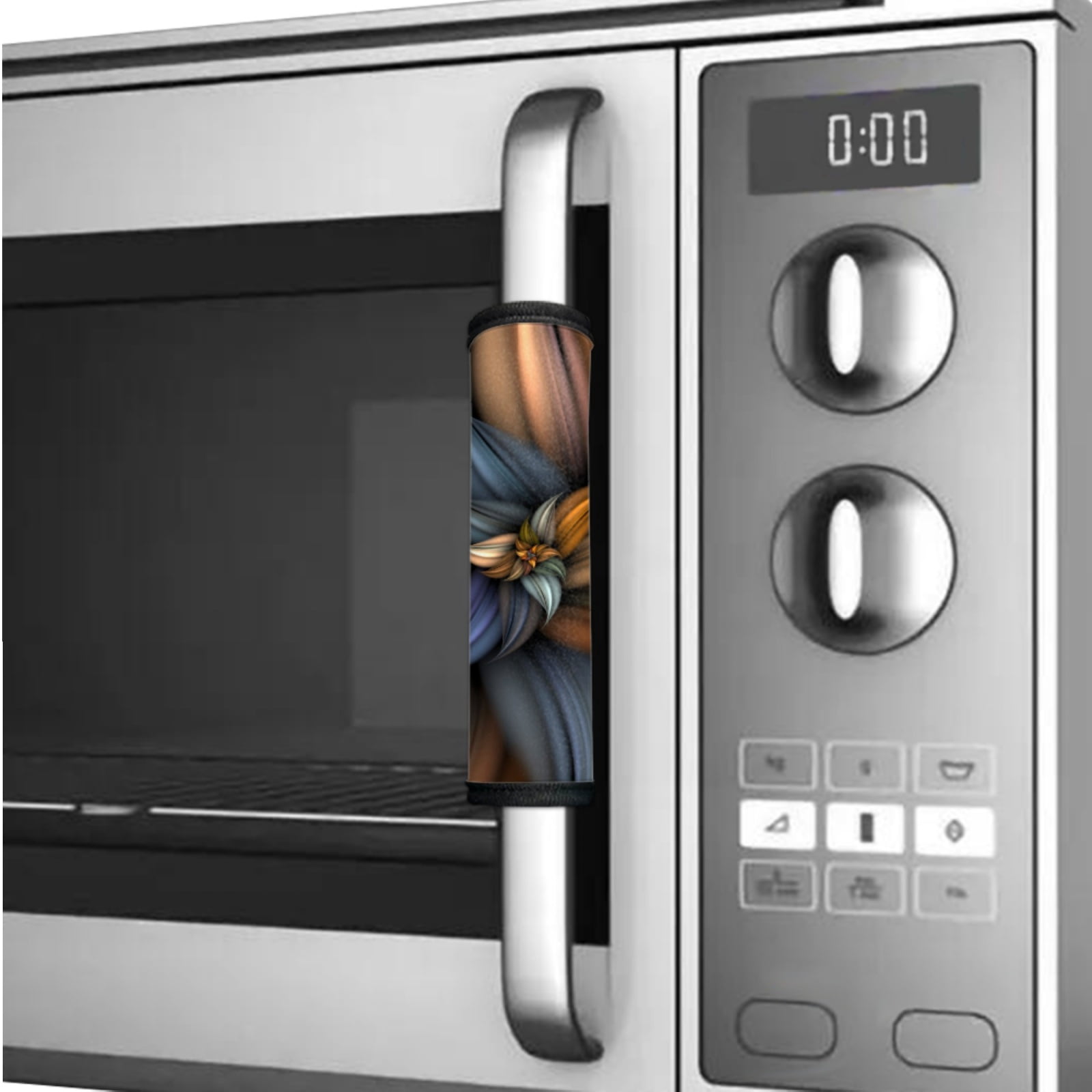 Xoenoiee Refrigerator Door Handle Covers 6 PCS Washable Neoprene Kitchen Appliance Gloves Fridge Microwave Dishwasher Handle Cloth Protector Keep Off Fingerprints Oil Stains, Brown Flower