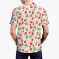 thumbnail image 4 of Balery Strawberry And Flowers Printed Men’s Short Sleeve Polo Shirt, Midweight Men's Shirt,Golf Polo shirts -Large, 4 of 9