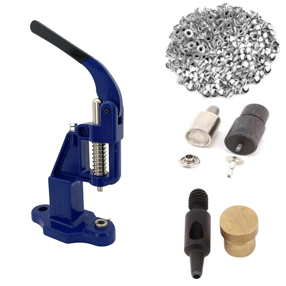9mm Rivets Kit (1000 pcs) with Hand Press Machine, Dies and Hole Punch