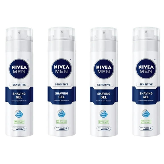 4 Pack - NIVEA FOR MEN Sensitive, Shaving Gel 7 oz