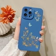 thumbnail image 4 of Compatible with iPhone 13 Pro Max Case, Butterfly Pattern with Side Plated Heart Pattern Soft Silicone Shockproof Full Camera Lens Cute Case for iPhone 13 Pro Max for Women Girl,Blue, 4 of 6