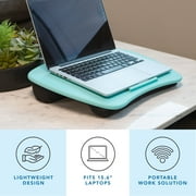 LapGear Lap Desk with Cushion and Ventilation, Fits 15.6 Laptop, Aqua Sky
