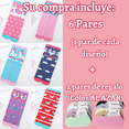 thumbnail image 2 of 6 Pares Calcetines Altos Algodón Unicornio Kawaii Coloridos, 2 of 7