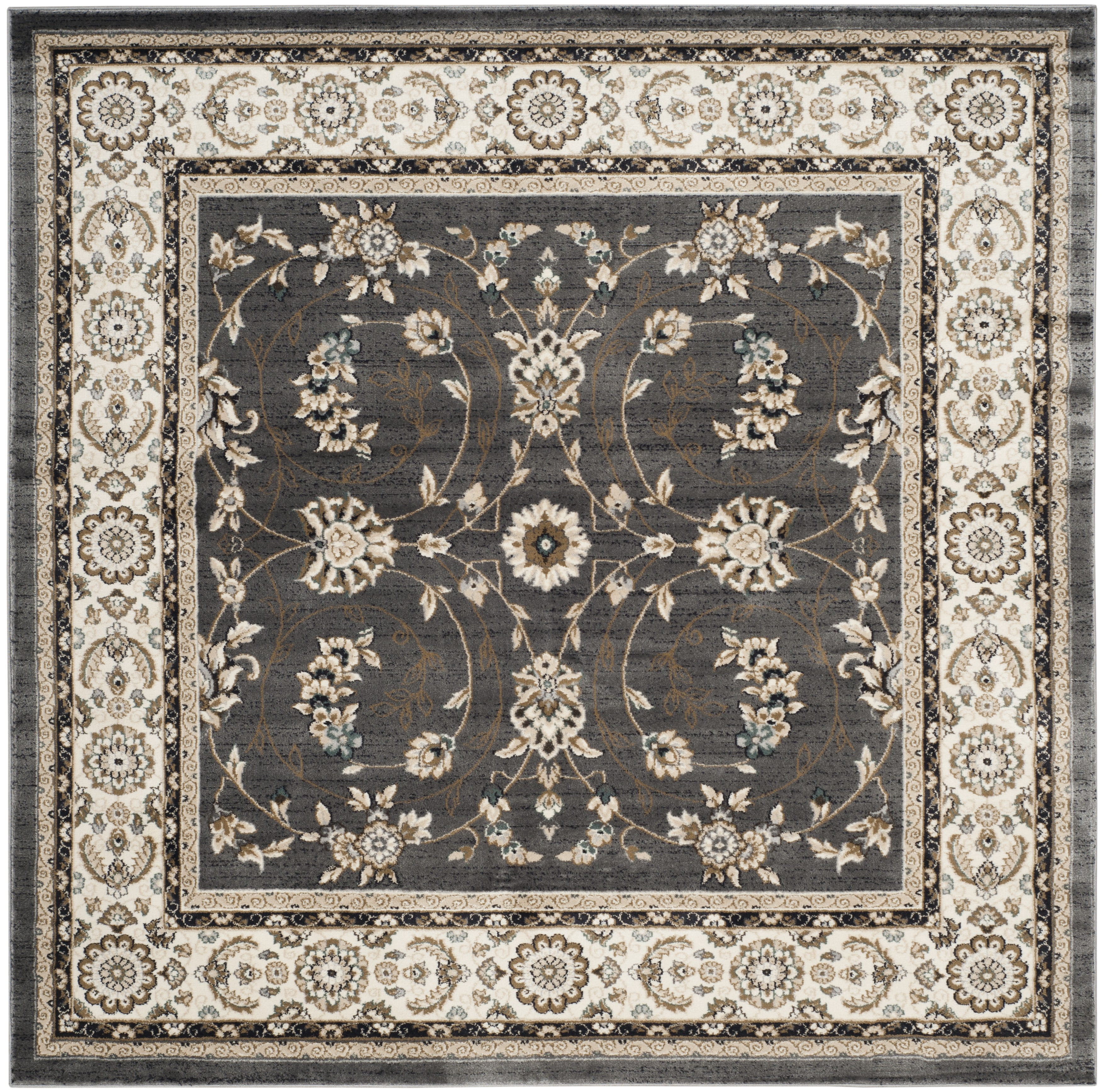 Safavieh Lyndhurst Janel Floral Area Rug, Gray/Cream, 3'3" x 3'3" Square
