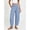 Blue, variant on Women's Plaid Barrel Pants Elastic Waist, Casual Loose Fitting Trousers for Summer Daily Blue 3XL