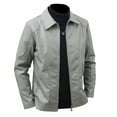 thumbnail image 4 of FRSASU Leather Jacket for Men Motorcycle Big and Tall Biker Outwear Lightweight Zip Up Slim Fit Coats Green, 4 of 9