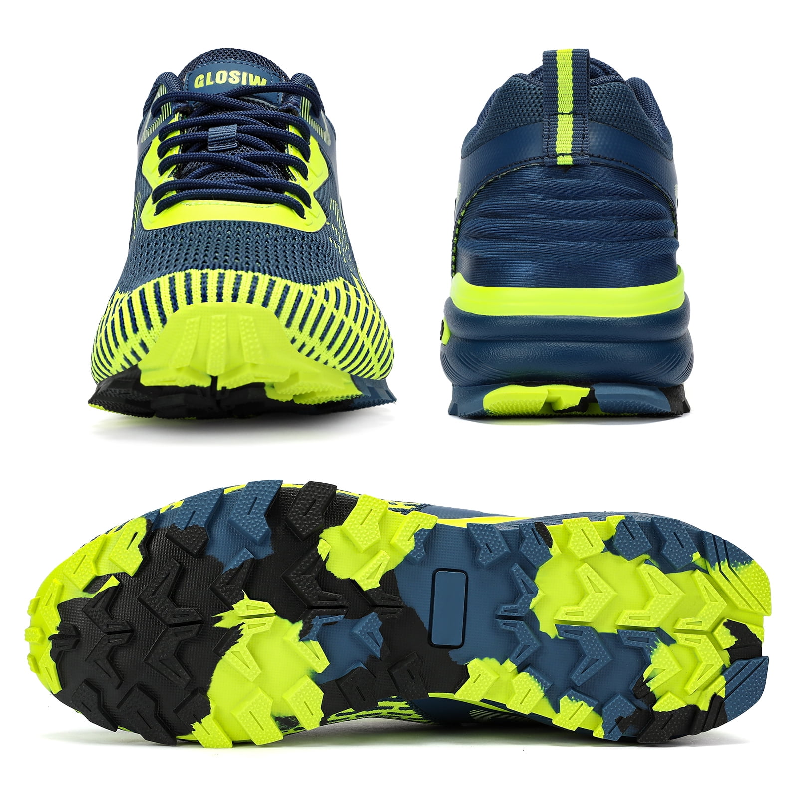 GLOSIW Men's Trail Running Shoes Non Slip Hiking Shoes Tennis Shoes Fashion Sneakers Workout Footwear