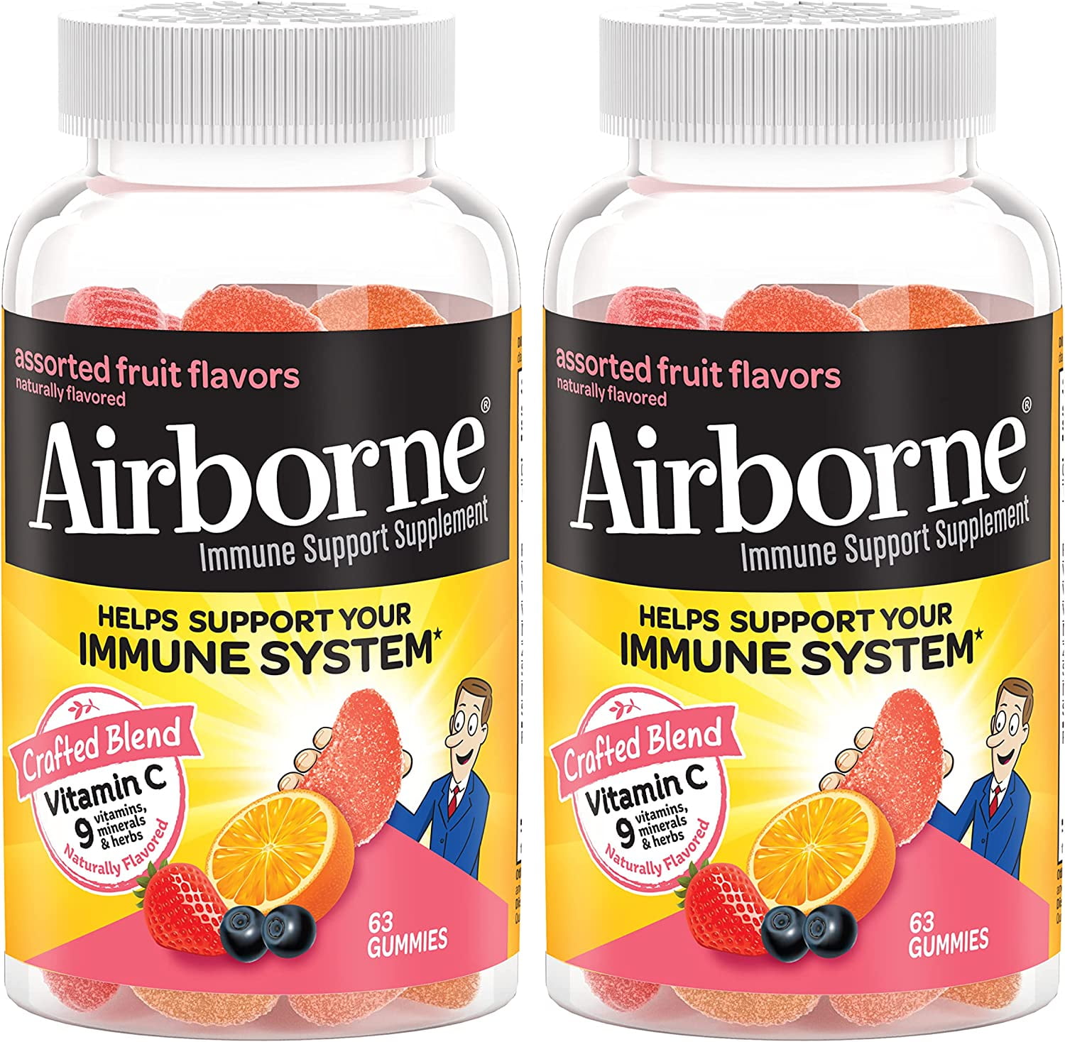 Airborne 750mg Vitamin C Gummies For Adults, Immune Support Supplement