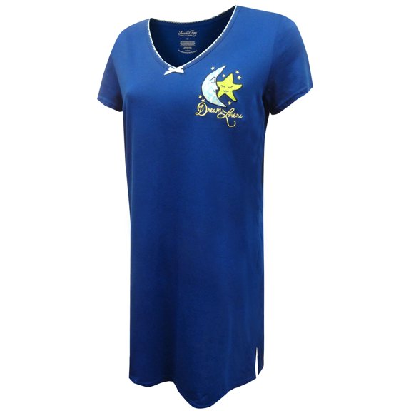 Amanda & Zoey Womens Dream Lovers Celestial Blue Night Shirt (Medium)