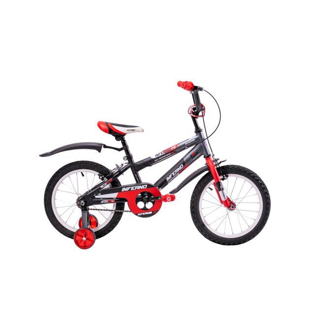 Bicicleta Infantil Unibike rodada 16 con ruedas de entrenamiento Rojo 16