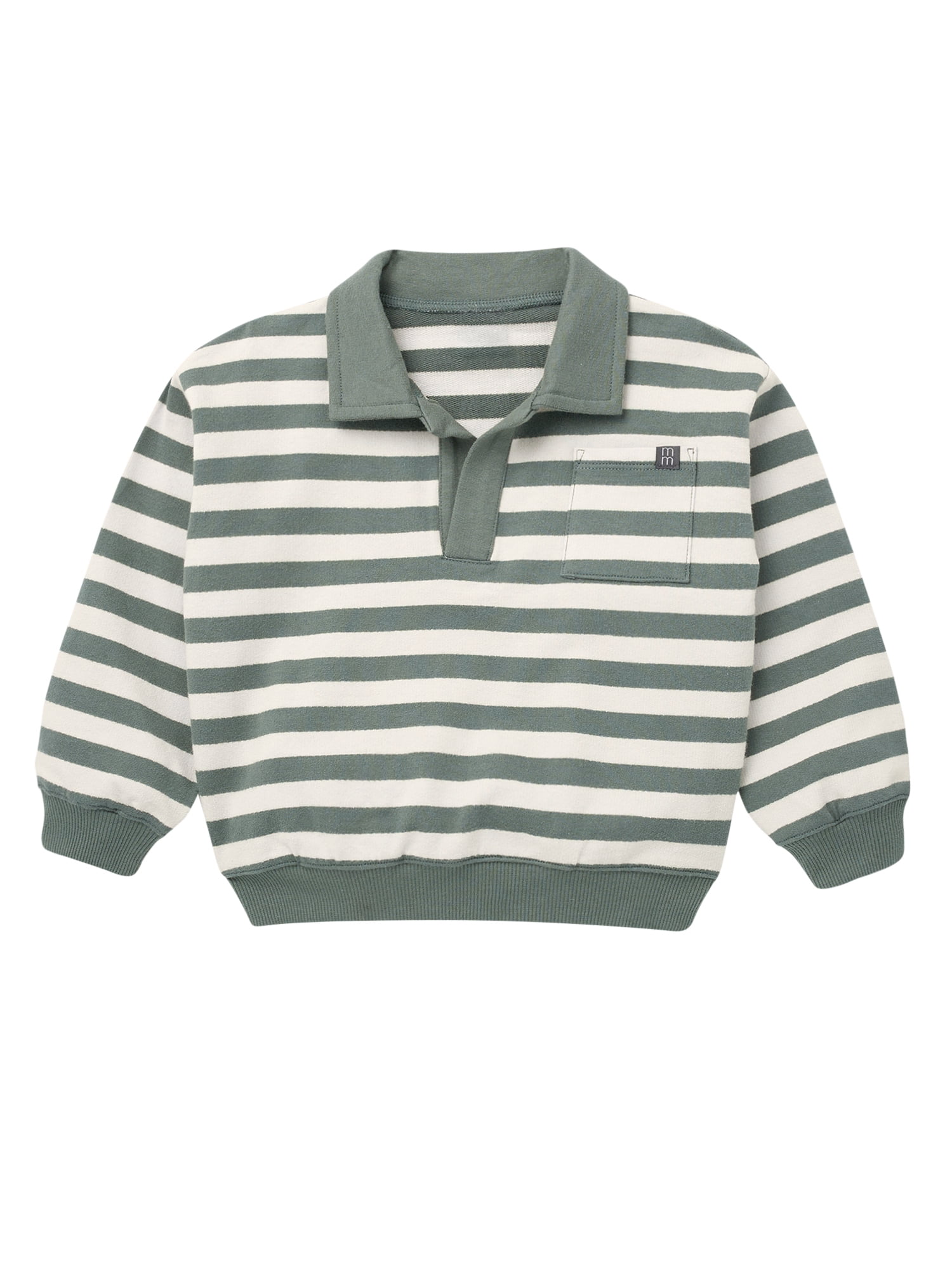 Modern Moments by Gerber Toddler Boy Polo Sweatshirt and Sweatpant Outfit Set, Sizes 12 Months - 5T