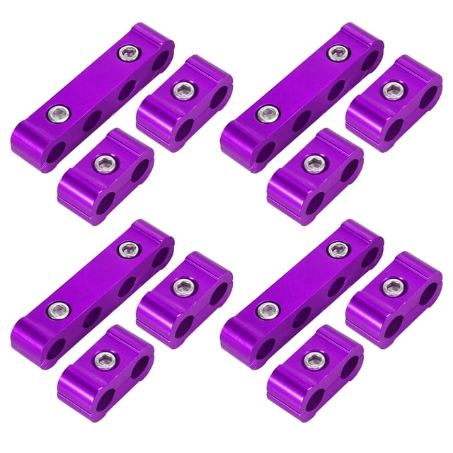 Unique Bargains 4 Set 8mm Car Auto Engine Spark Plug Wire Separator Looms Divider Organizer Clamp Aluminum Alloy Blue