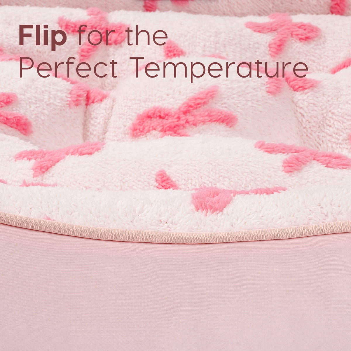 Dog Beds for Medium Sized Dogs Reversible Cool & Warm with Neck Support Sides Washable All-Season , 30"X24",Pink