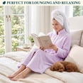 thumbnail image 5 of PAVILIA Womens Zip Up Robe, Sherpa Fleece Housecoat with Pockets, Fuzzy Warm Zipper House Coat for Women Elderly, Plush Soft Long Bathrobe Loungewear, Lavender Purple (Small/Medium), 5 of 10