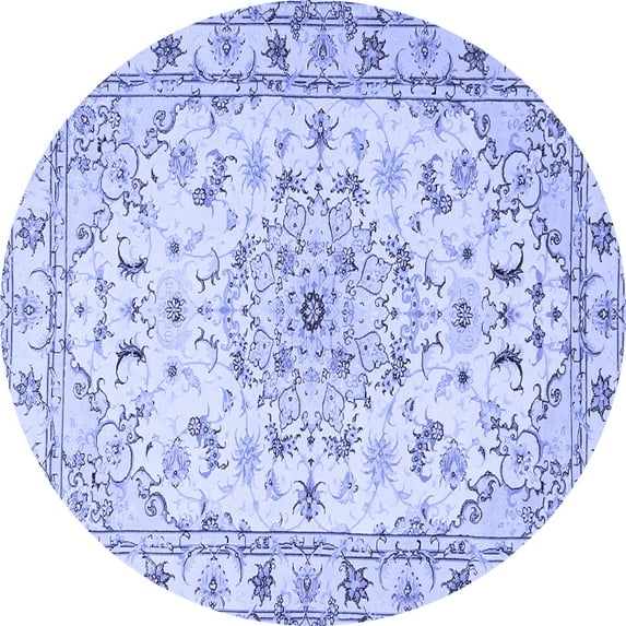 Ahgly Company Indoor Round Persian Blue Traditional Area Rugs, 8' Round