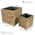 thumbnail image 5 of Sunnydaze Assorted Square Anthracite Acacia Wood Planter Box with Liner 2-Count, 5 of 8