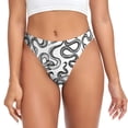 thumbnail image 1 of Balery Hand Drawn Snake Tangas de Algodón para Mujer con Estampado – Ropa Interior Sexy, Transpirable, G-string-X-Small, 1 of 6