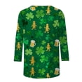 thumbnail image 6 of Ounisa Womens 3/4 Sleeve St. Patrick's Day T-Shirts Crew Neck Spring Graphic Tee Tops, 6 of 8