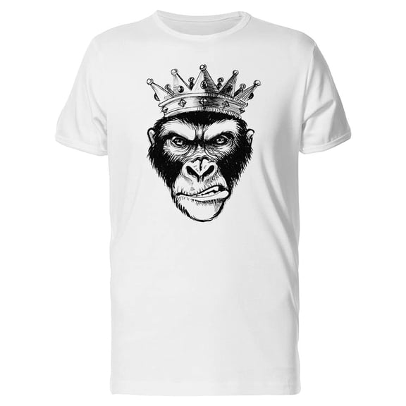 Evil Monkey With Crown Sketch Tee Men's -Image by Shutterstock