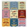 thumbnail image 3 of Ambesonne Saying Shower Curtain, Positive Vibes Theme Words, 69"Wx70"L, Yellow and Pink, 3 of 5