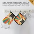 thumbnail image 4 of Yayeee Oven Mitts and Pot Holder Set of 2 Heat Resistant Kitchen Gloves Baking Hot Pad, Colorful Black Cat, 4 of 5