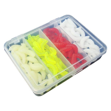 100Pcs Artificial Silicone Worm Fishing Worm Lure Trout Worm Baits Fishing Lure