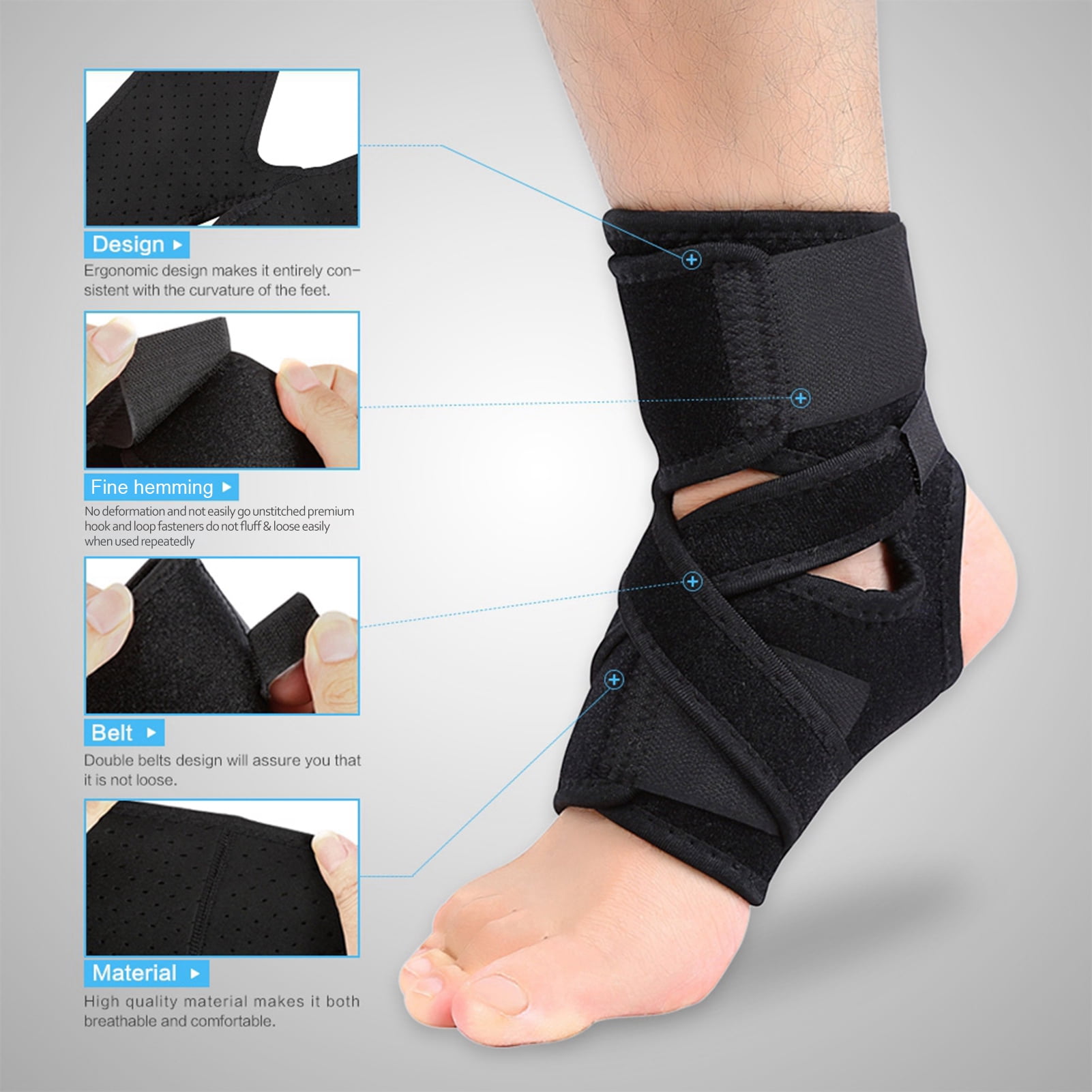 Otviap Foot Support Breathable Foot Drop Ankle Brace Ankle Sleeve Warm Breathable And Pressurized For Running Black Free Size