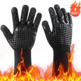thumbnail image 1 of Guantes para barbacoa, guantes cálidos, guantes de invierno, guantes de jardinería, guantes para exteriores, guantes de algodón para altas temperaturas, retardantes de llama y escaldaduras, negros JM, 1 of 5