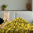 thumbnail image 3 of Sunflower Soft Flannel Fleece Throw Blanket, Continuous Pattern with Simplistic Cartoon Flowers, Cozy Plush for Indoor and Outdoor Use, 70" x 90", Yellow Brown, by Ambesonne, 3 of 5