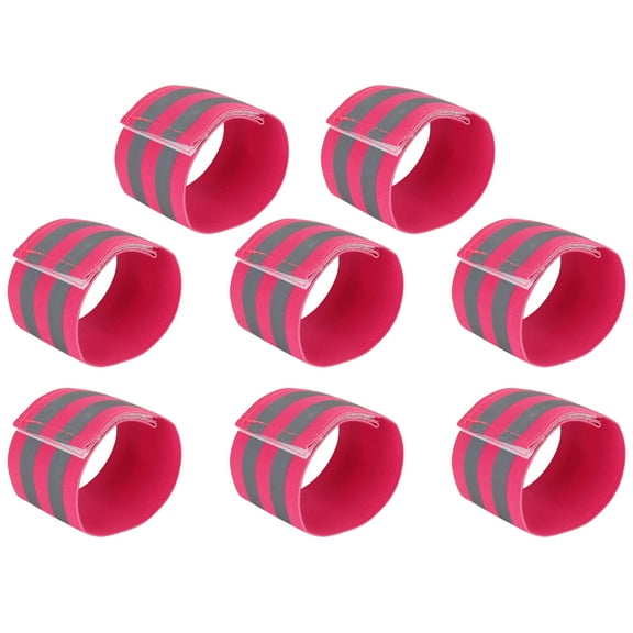 8 Pcs Pink Reflective Bands for Wrist Reflective Wristbands High Visibility Cycling Riding Reflector Tape Straps