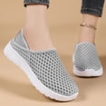thumbnail image 2 of Duqingm Mocasines Para Mujer Womens Slip on Walking Shoes Breathable Sock Shoe Non-Slip Mesh Casual Sneakers Grey,8.5, 2 of 7
