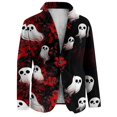 thumbnail image 6 of Delconic Mens Corduroy Blazer Halloween Print Sport Coat Casual Business Jacket Two Button Notch Lapel Tailored Fit Party Outerwear Red S, 6 of 7