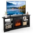 thumbnail image 1 of Gymax Meuble TV avec Cheminée Électrique 58 Pieds' 1400W Luminosité Réglable Noir, 1 of 7