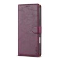 thumbnail image 6 of For iPhone 17 Pro Case, Classic Retro Solid Color Series with Card Slots and Stand Function PU Leather Phone Case, Wine Red, 6 of 15
