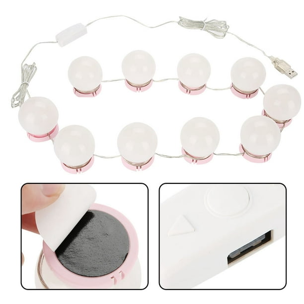 Kit De Luces Liderado Para El Espejo De Tocador Con Brillo Ajustable, Luz, Fácil Instalación, 20 Cintas De Doble Cara Incluidas, Iluminación De Maquillaje Profesional