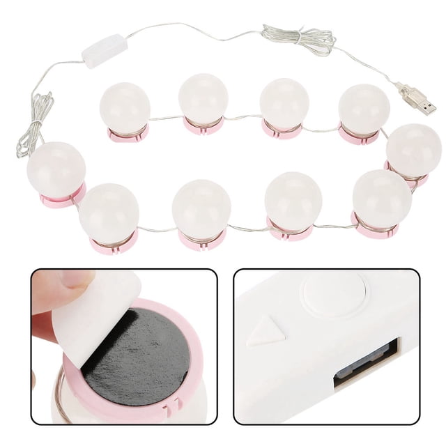 Kit De Luces Liderado Para El Espejo De Tocador Con Brillo Ajustable, Luz, Fácil Instalación, 20 Cintas De Doble Cara Incluidas, Iluminación De Maquillaje Profesional