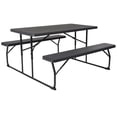 thumbnail image 1 of Bowery Hill Modern Folding Picnic Table with Bench in Charcoal, 1 of 5