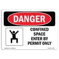 thumbnail image 1 of SignMission OS-DS-A-1218-L-1084 Signal de Danger OSHA 12 x 18 Po - Espace Confiné Entrer par Permis Seulement, 1 of 1